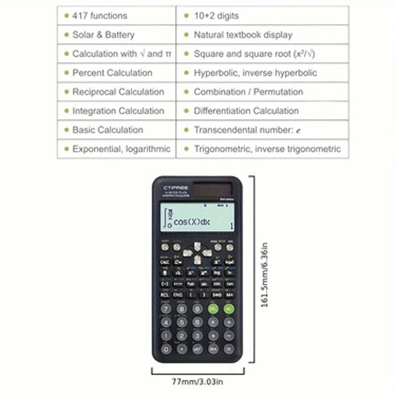 Calculadora Científica CTIFREE fc-991Es Plus - 2nd Edition
