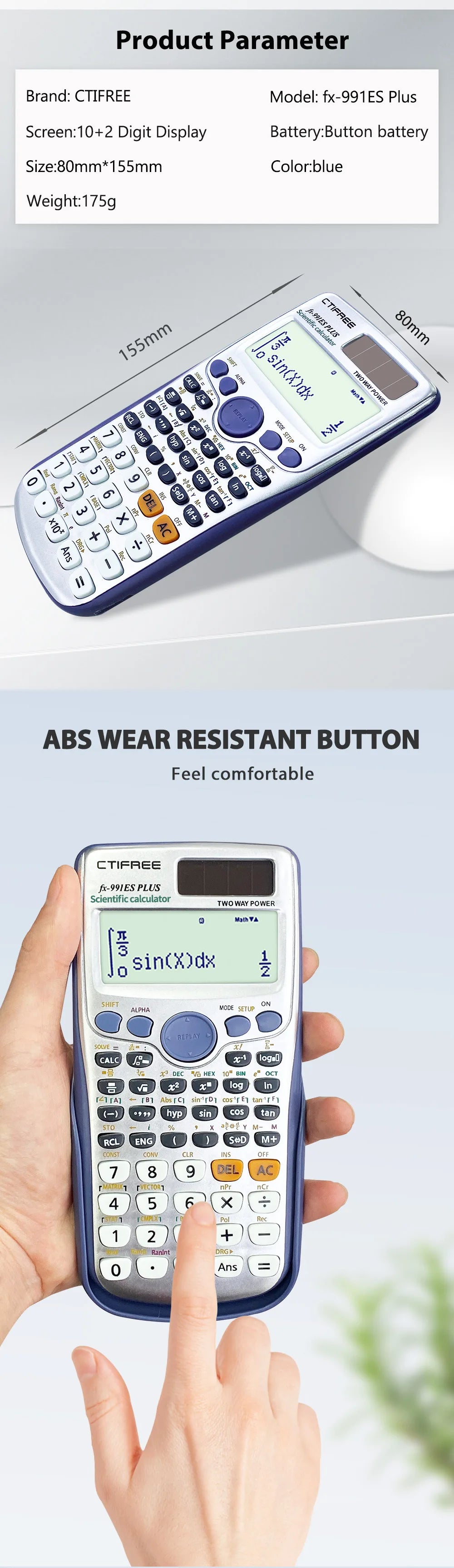 Calculadora Científica CTIFREE fx-991Es Plus
